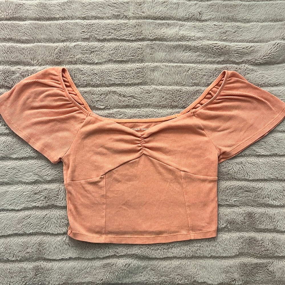 American Eagle flutter sleeve crop top (size small)